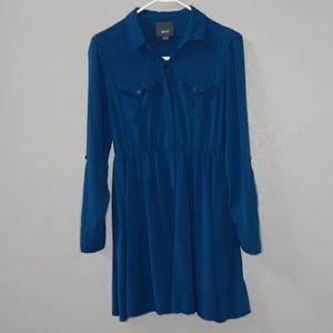 Anthropologie Maeve Blue Collar Buttonup Dress